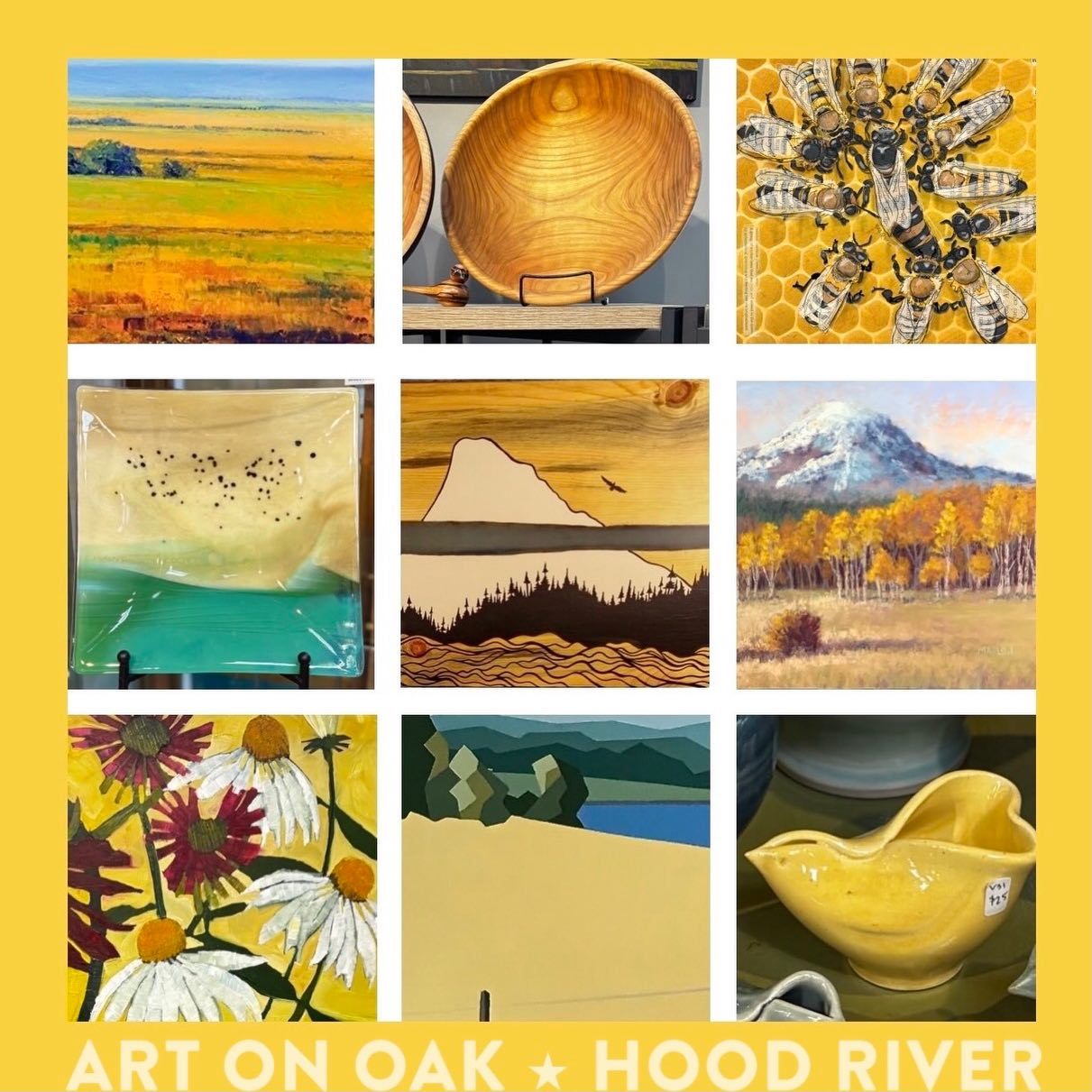 Weren’t the Olympics WONDERFUL! Huge congratulations to all of the athletes from all of the countries all over the world, and particularly to Hood River’s very own Sean FitzSimons!! Art On Oak's artists are gold medalists, too, with gorgeous artistry from paintings to collages, wood carvings to wooden bowls, ceramic pieces to glass creations, and everything in between. @foundandrewound @onlyforclay @baldwincreekglass @baskocreative @heathermarlowart. Come visit us for winning art from thirty regional artists at 210 Oak. St. in downtown Hood River, OR. We're open from 10:00 a.m. to 5:00 p.m. every day of the week. "The friendliest gallery in the Gorge." #fineart #artgallery #goldmedals #oregonartist #visithoodriver